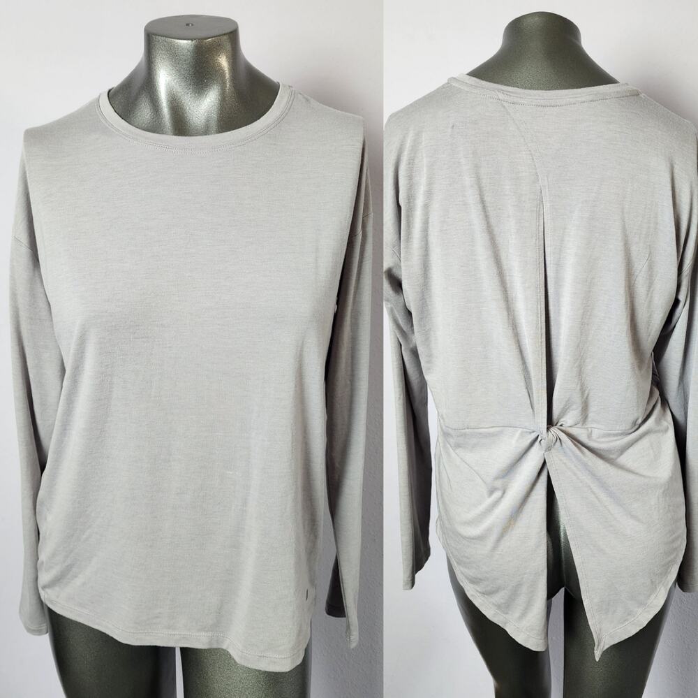 Apana Yoga Lifestyle Pale Purple Keyhole Tie Back Activewear Tunic | Womens Med